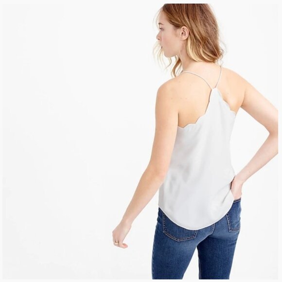 NWOT J. Crew Silk Carrie Camisole in White (P00) - Picture 2 of 13